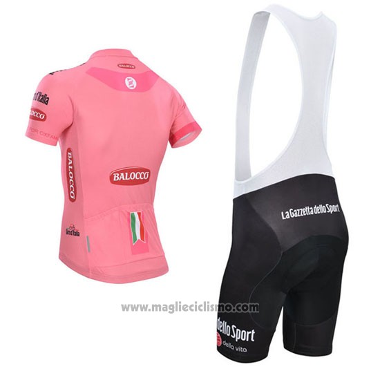 2014 Abbigliamento Ciclismo Giro d'Italia Rosa Manica Corta e Salopette